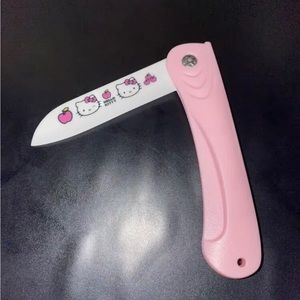 Hello Kitty Sanrio Pink flip folding knife cute blade ceramics portable new